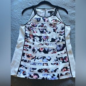 White House Black Market Abstract Floral Top